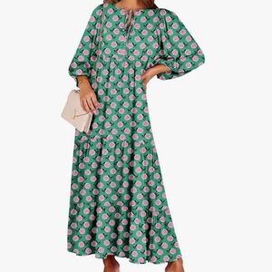 Floral Green Maxi Dress